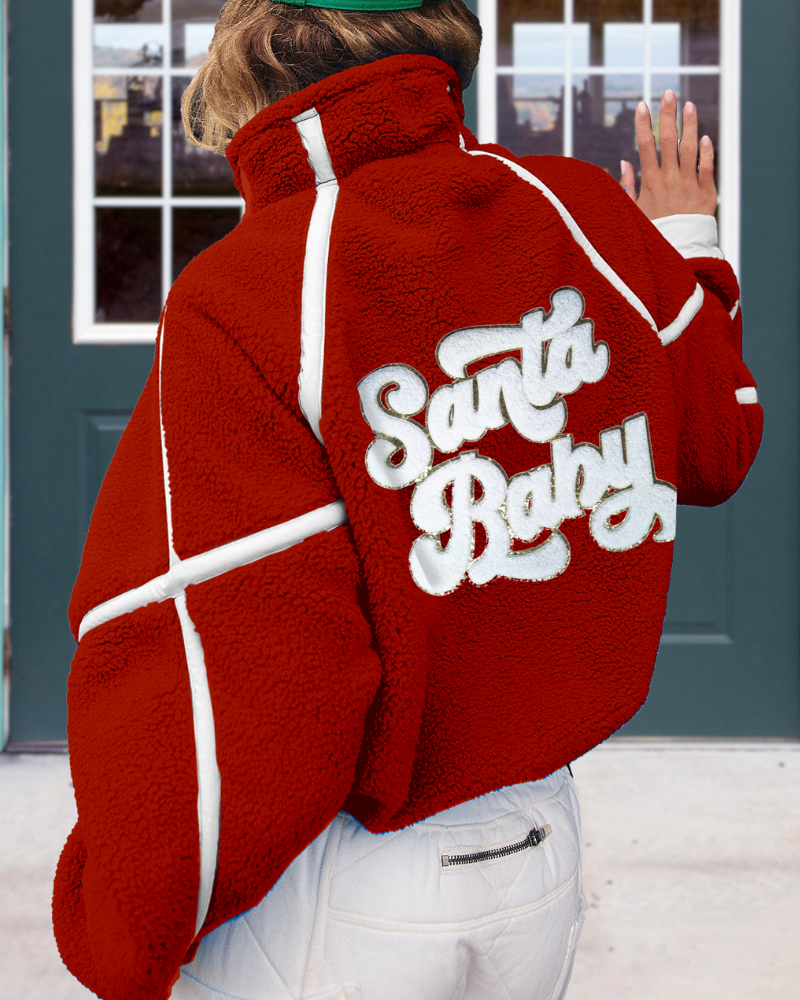 Santa Baby Half-Zip Plush Pullover