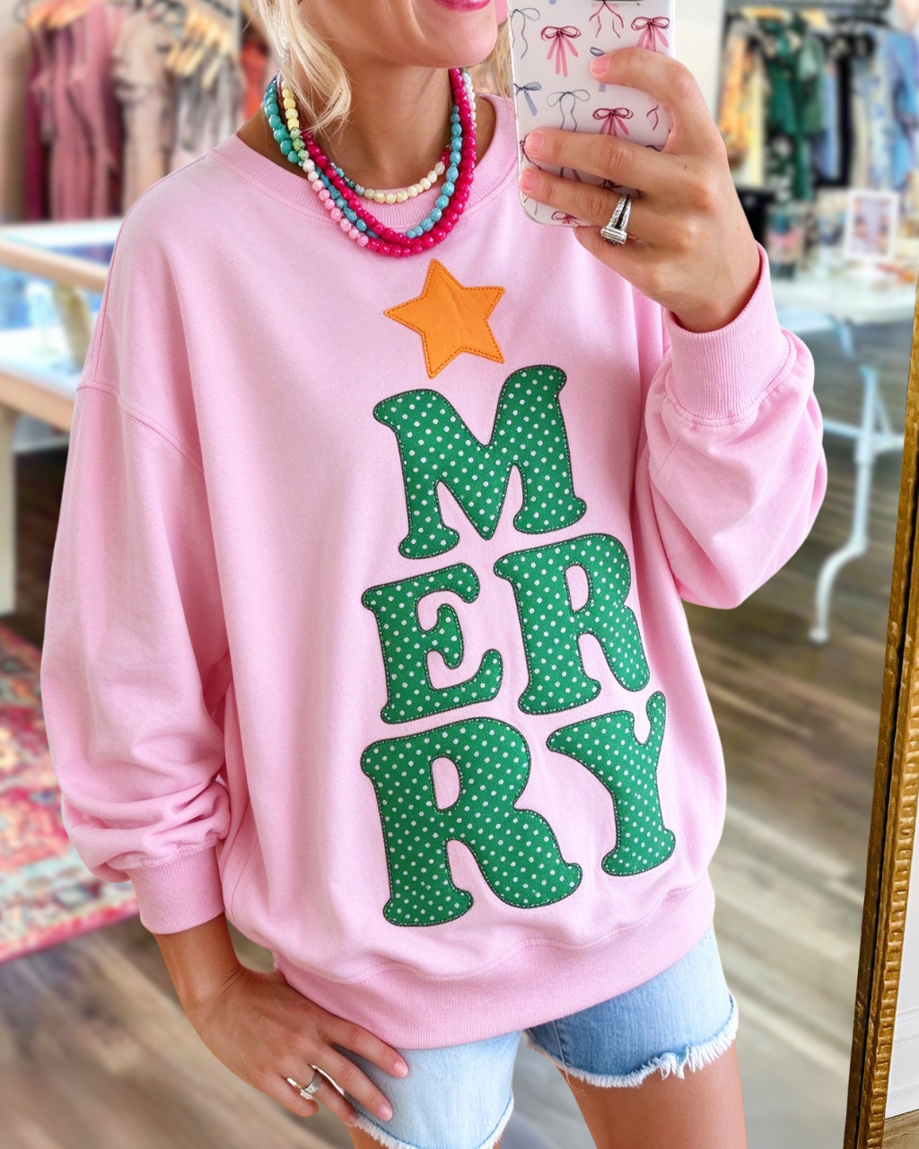 MERRY Star-Embroidered Pullover