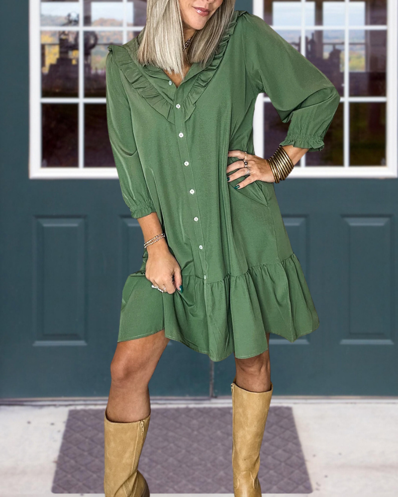 Casual Ruffled Mini Dress