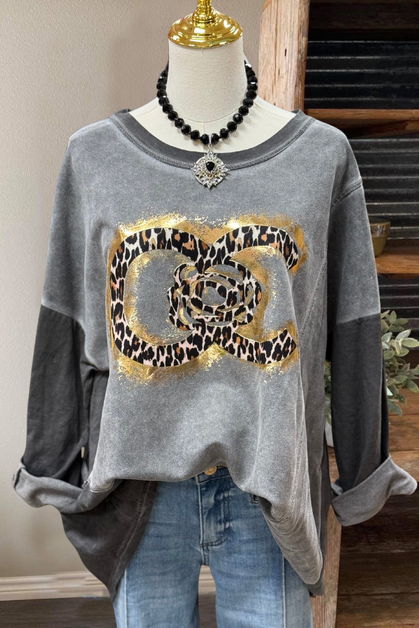 Chic Leopard Patchwork Pullover