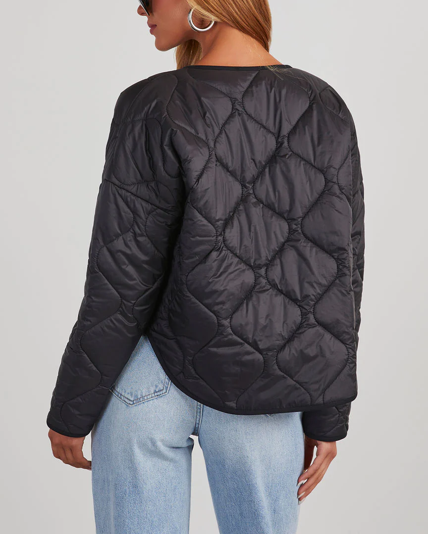 Wave Quilted  Cropped Jacket