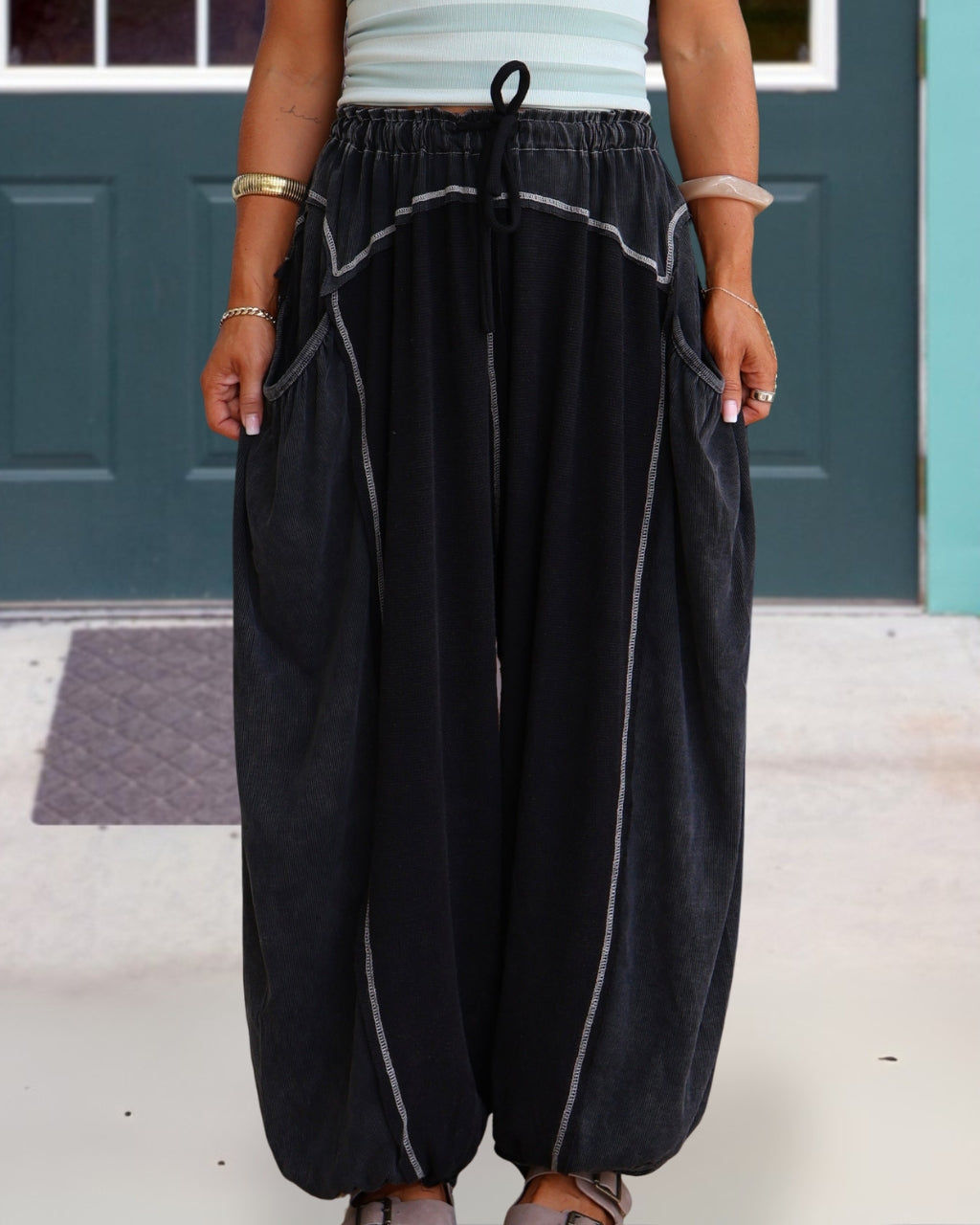 Colorblock Stitch Jogger Pants
