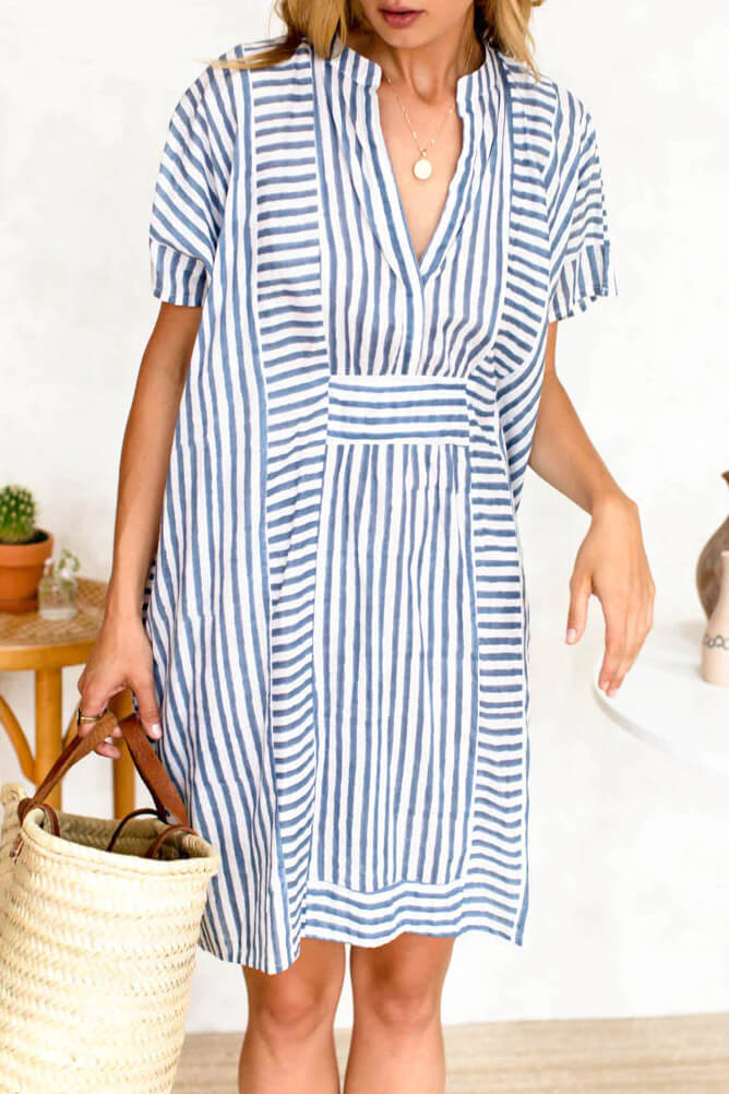 Ocean Stripe Vacation Dress