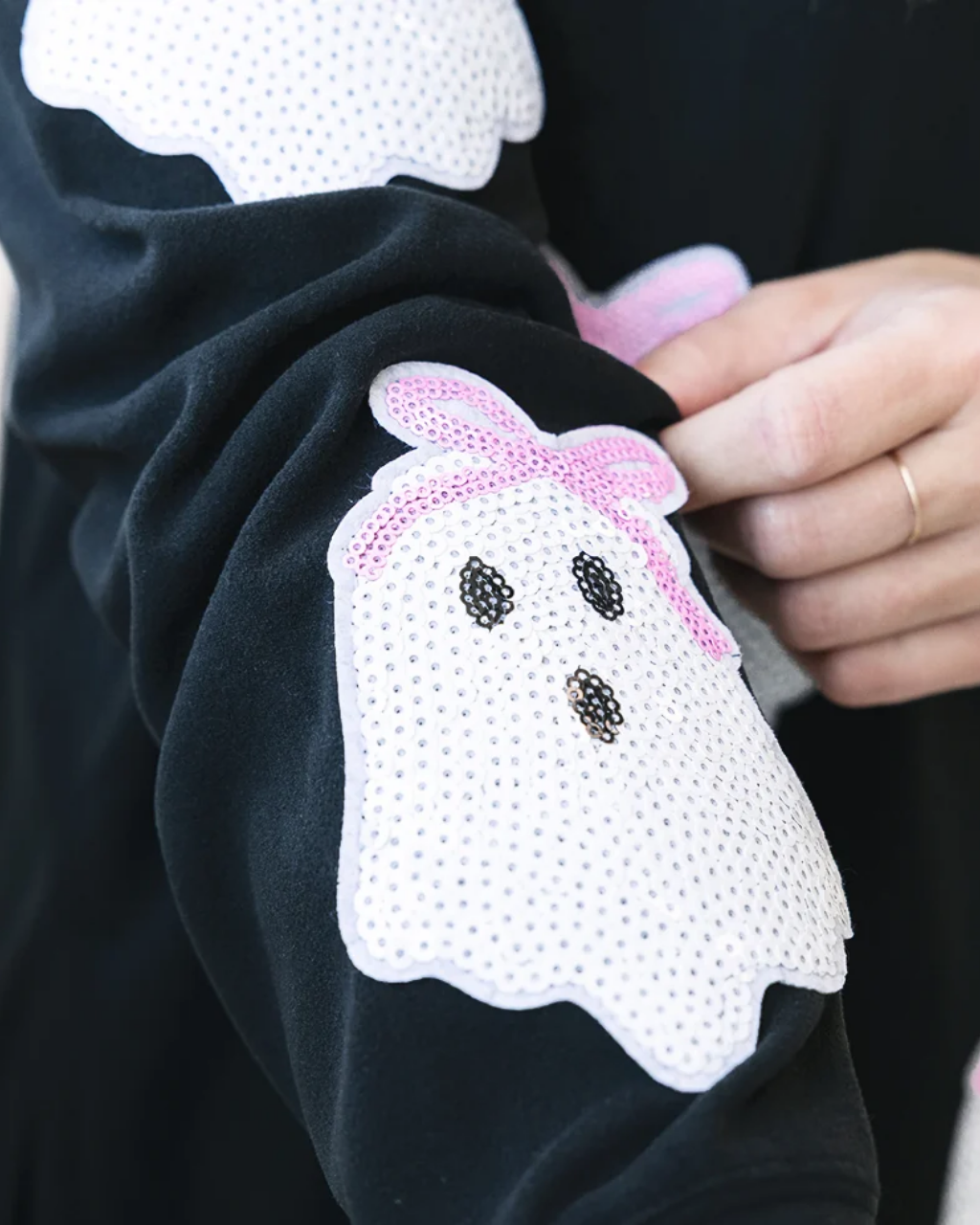 Sequin Little Ghost Pullover