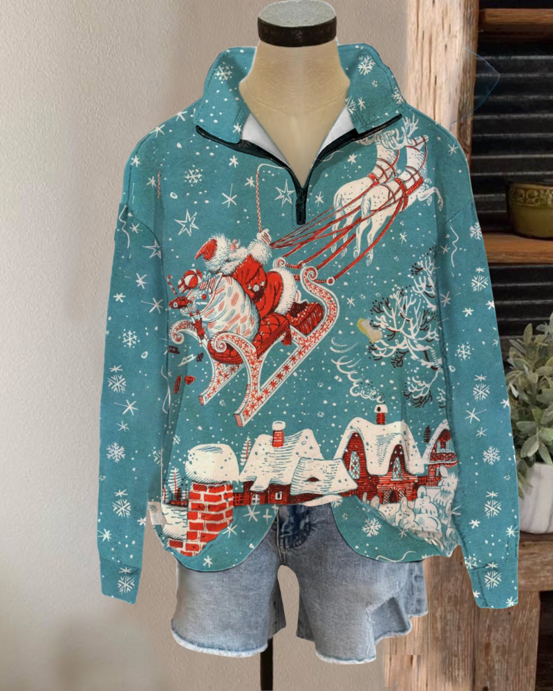 Christmas Sleigh Half-Zip Pullover