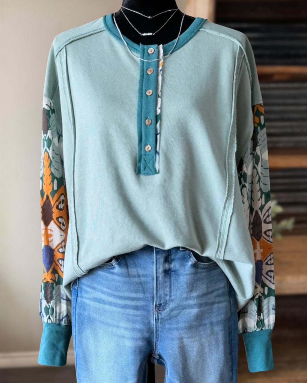 Whole Print Sleeve Top