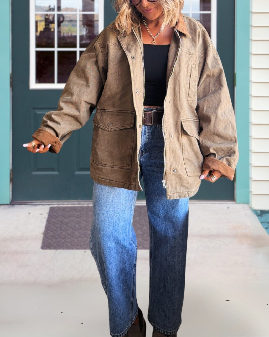 Washed Corduroy Cuff Jacket