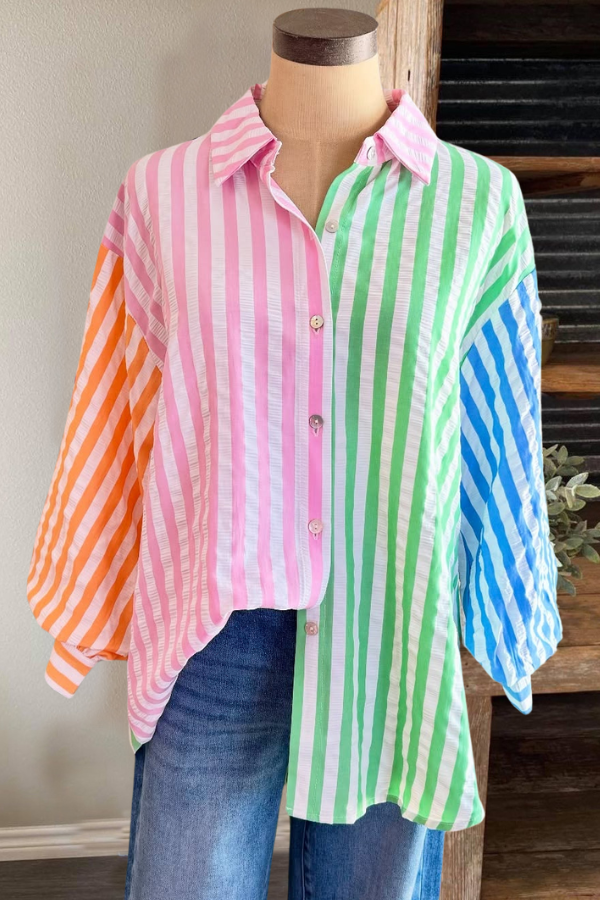 Vibrant Colorful Striped Shirt