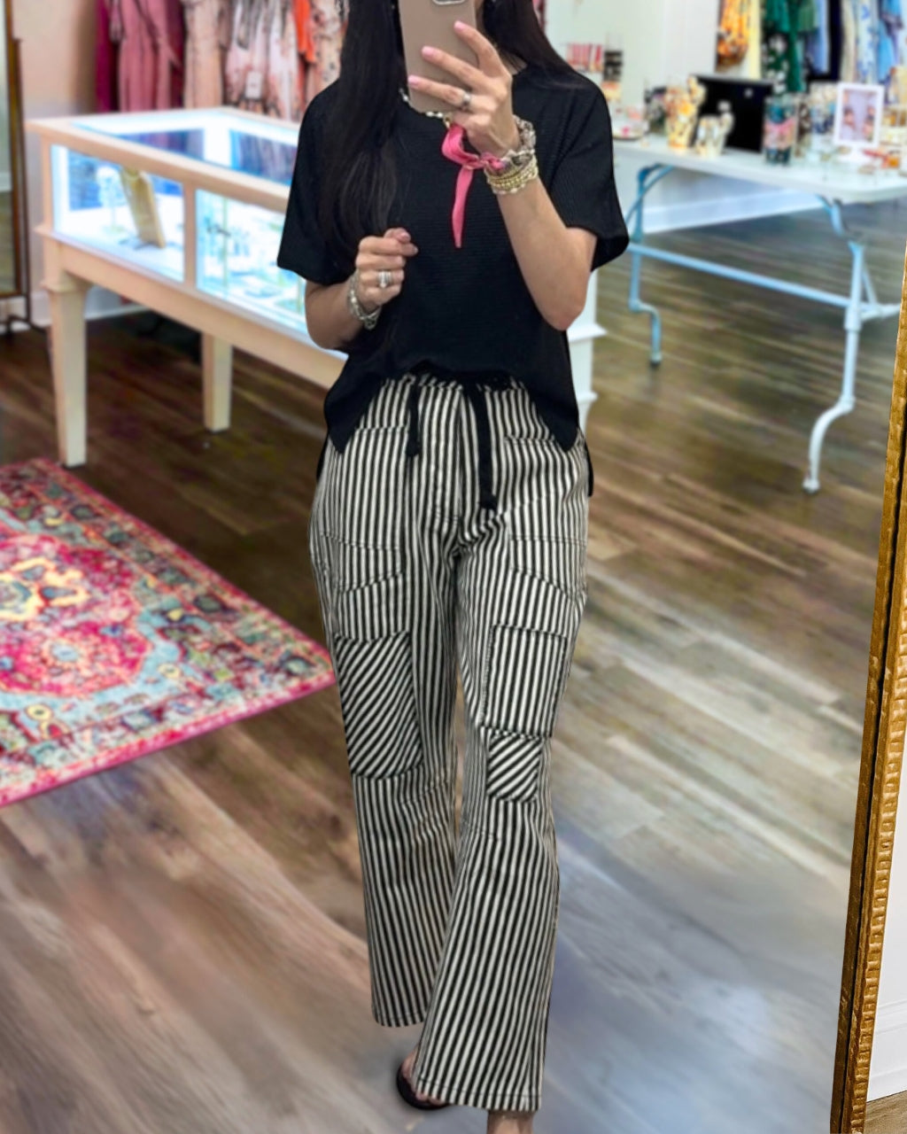 Stylish Patch Striped Pants