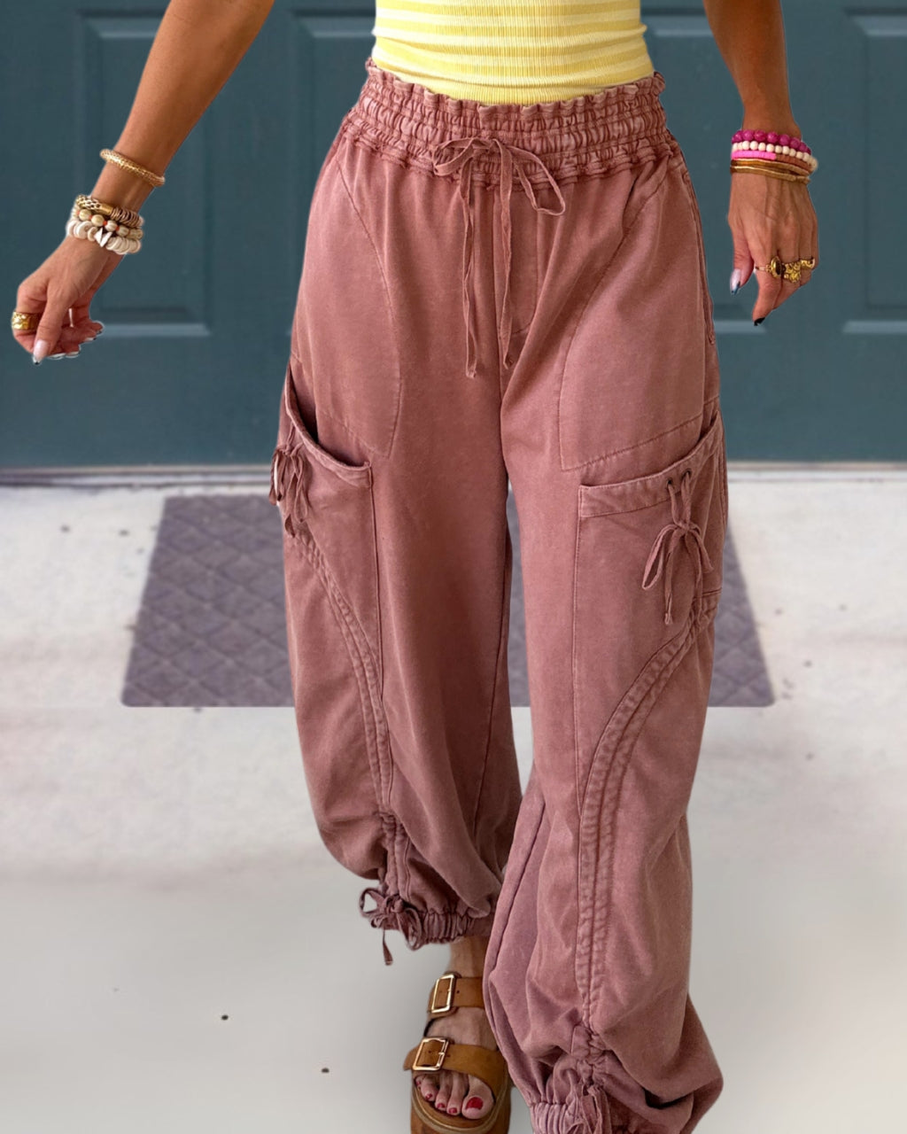 Washed Crinkle Balloon Pants