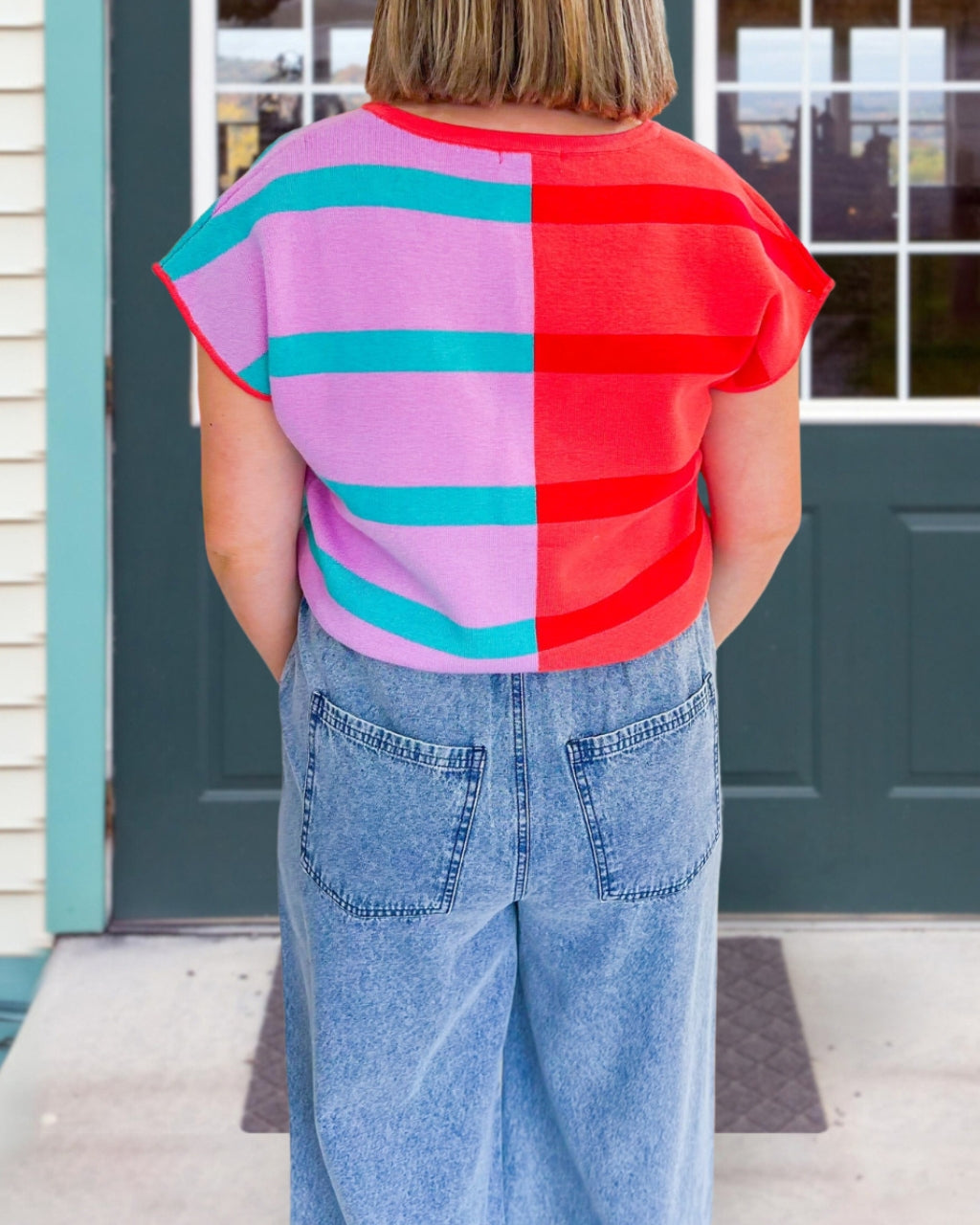 Split Stripe Top