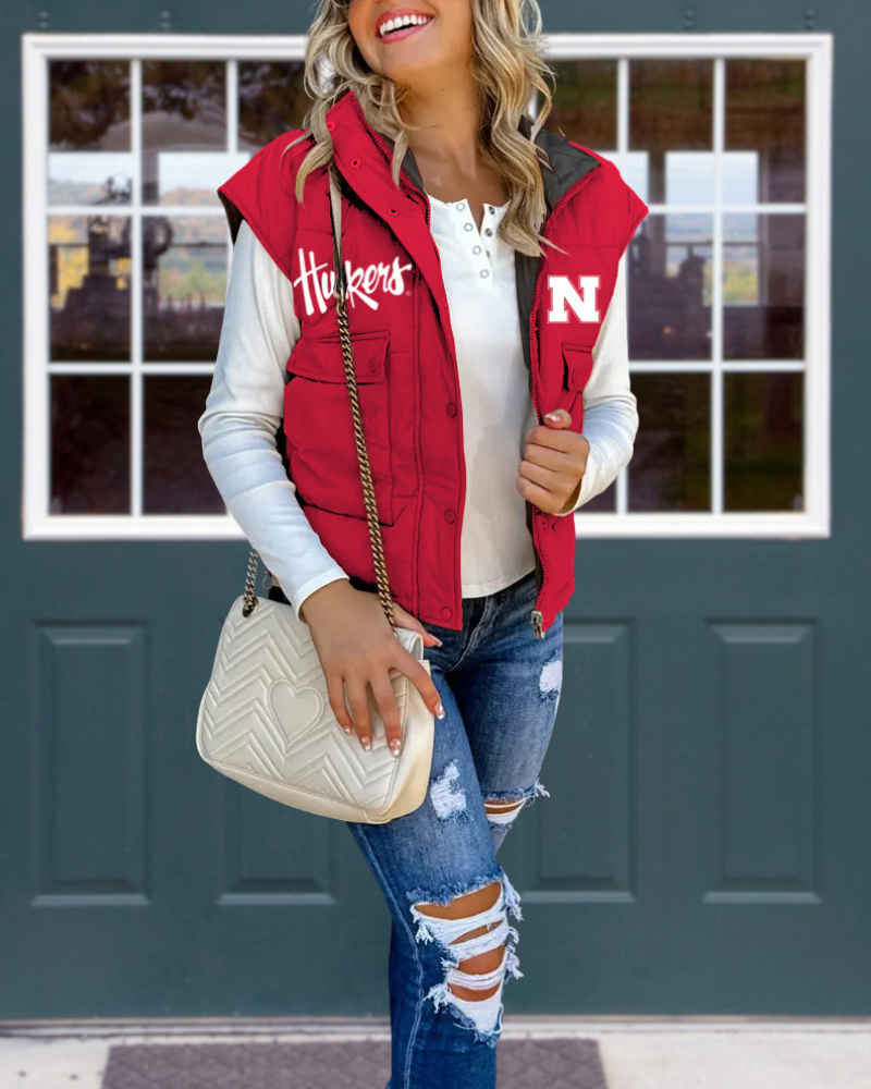 Nebraska Cornhuskers Zip-Up Vest Jacket