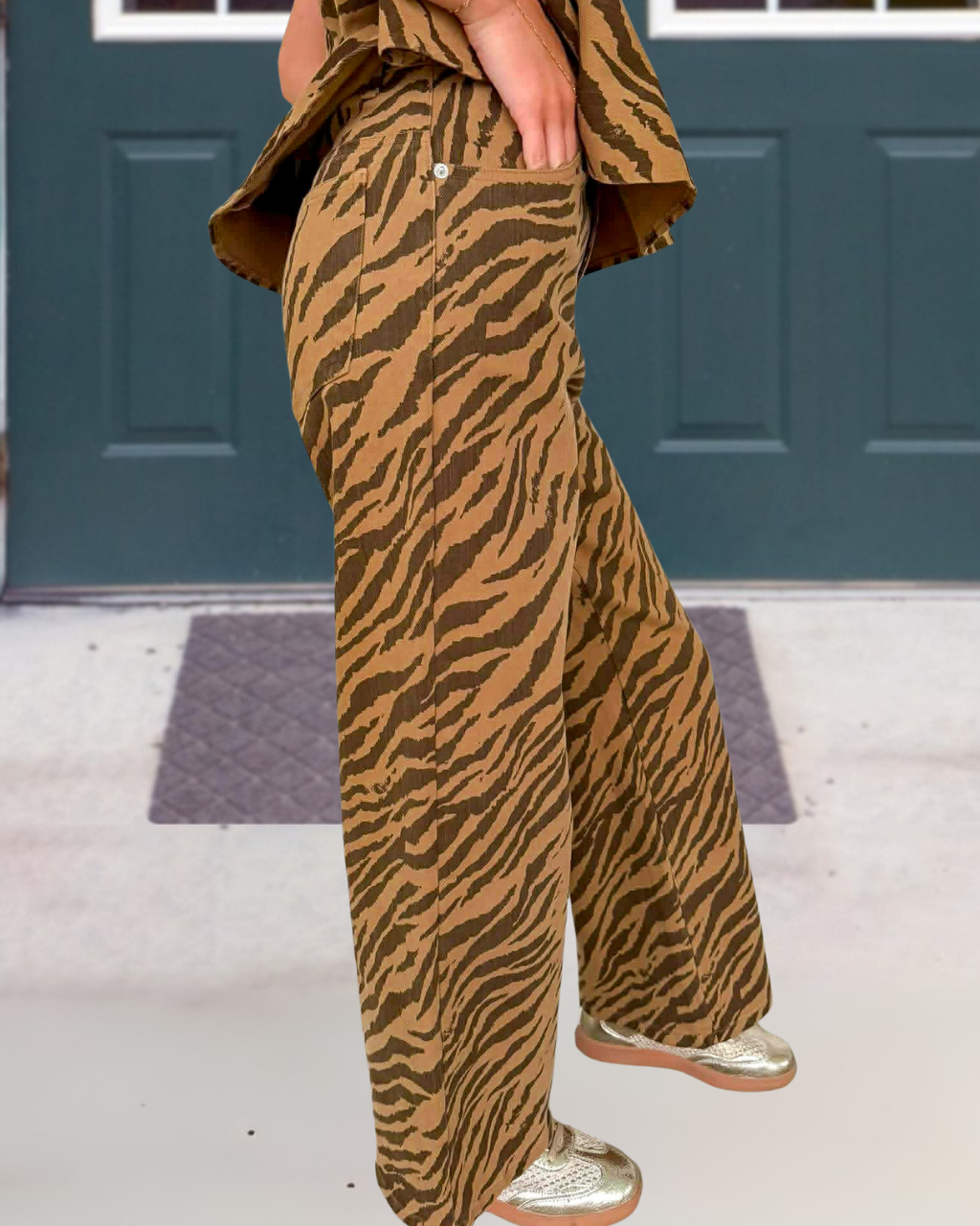 Zebra-print Pocket Pants