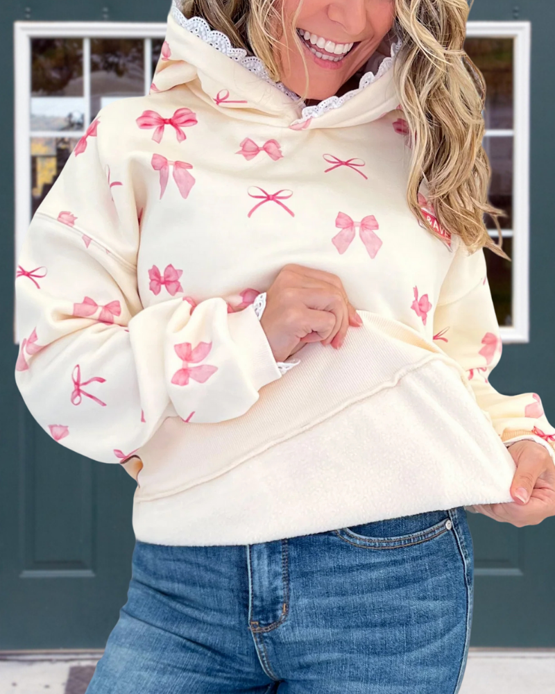 Cute Bow Hooded Sweatshirt