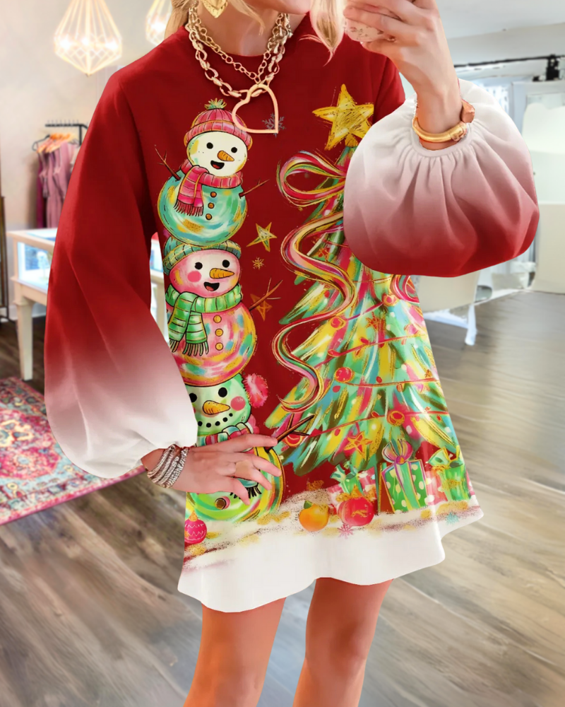 Christmas Snowman Mini Dress
