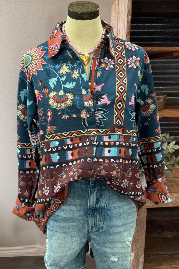 Boho Floral Print Shirt