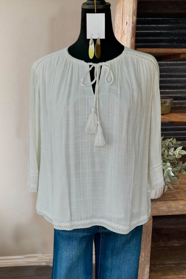Ivy Fringed Tie Blouse