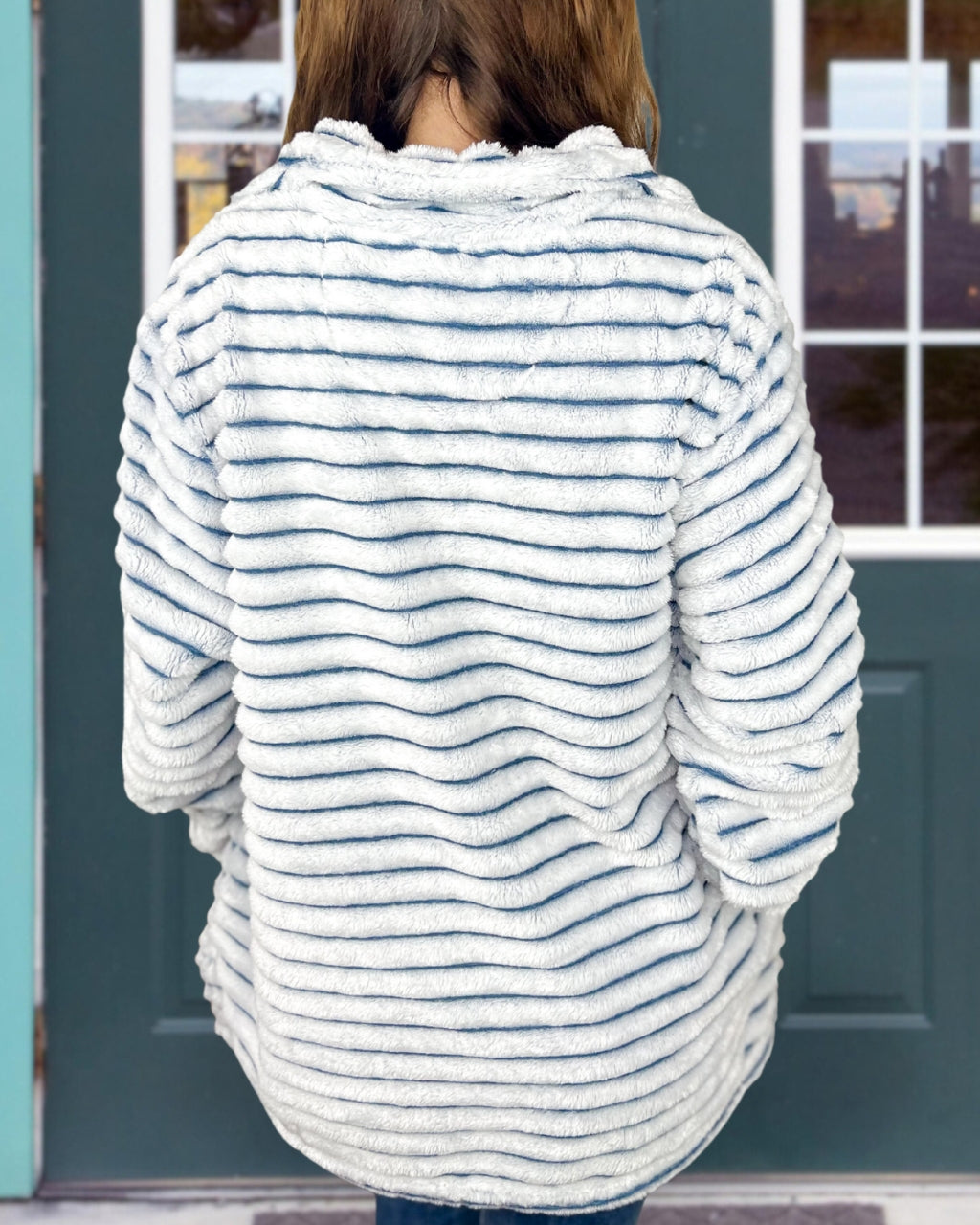 Cozy Stripe Fleece Pullover