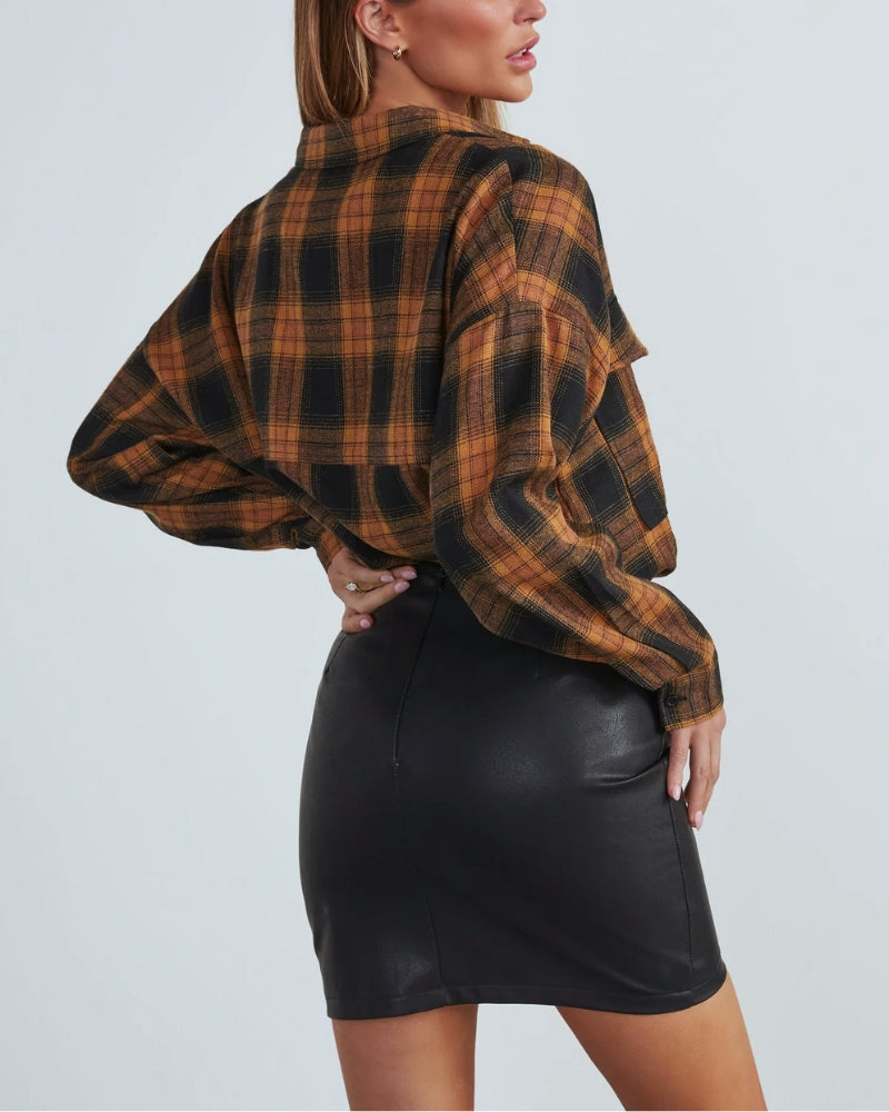 Brown & Black Plaid Shirt