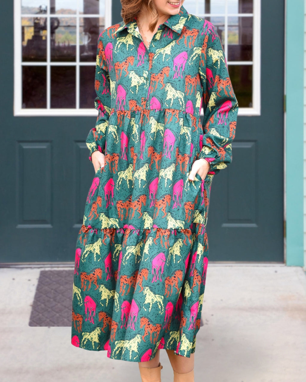 Whimsy Horse Midi Dress