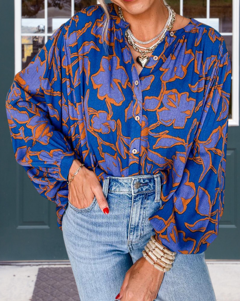 Floral Batwing Sleeve Shirt