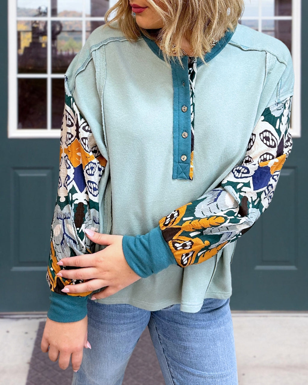 Whole Print Sleeve Top