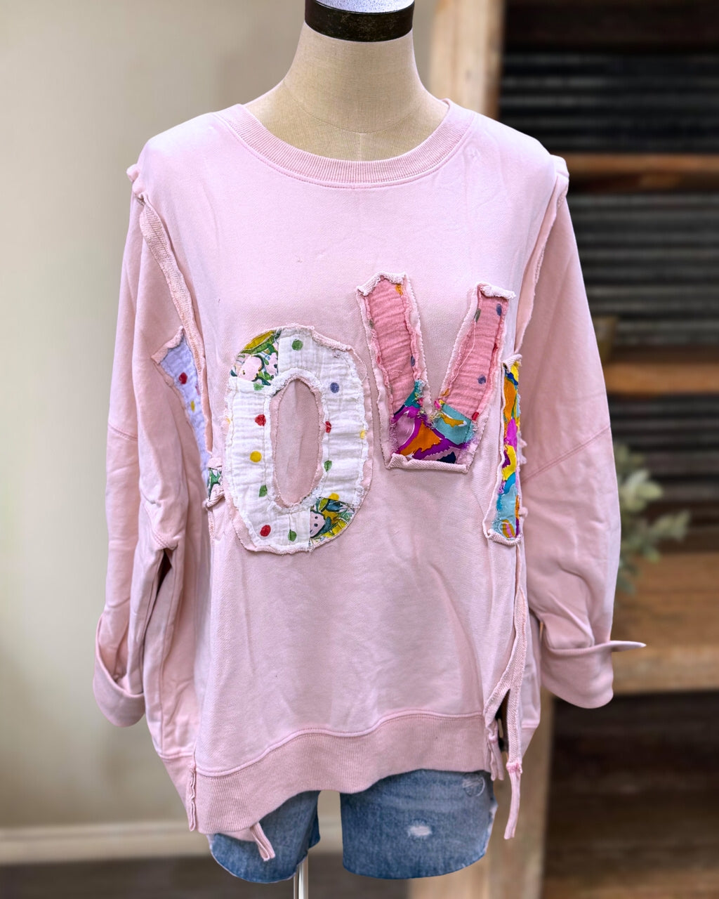 Colorful LOVE Patch Sweatshirt