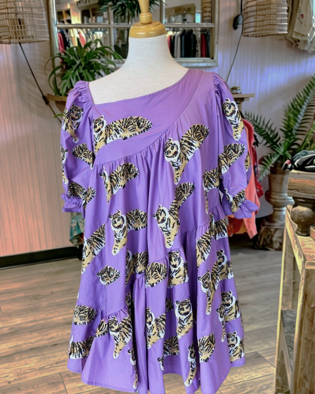 Scattered Tiger Sequin Dress