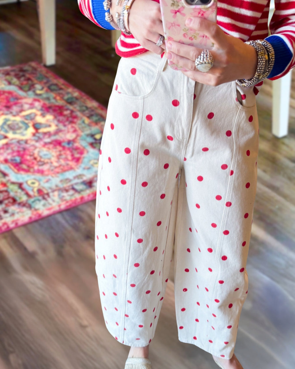 Polka Dot White Jeans