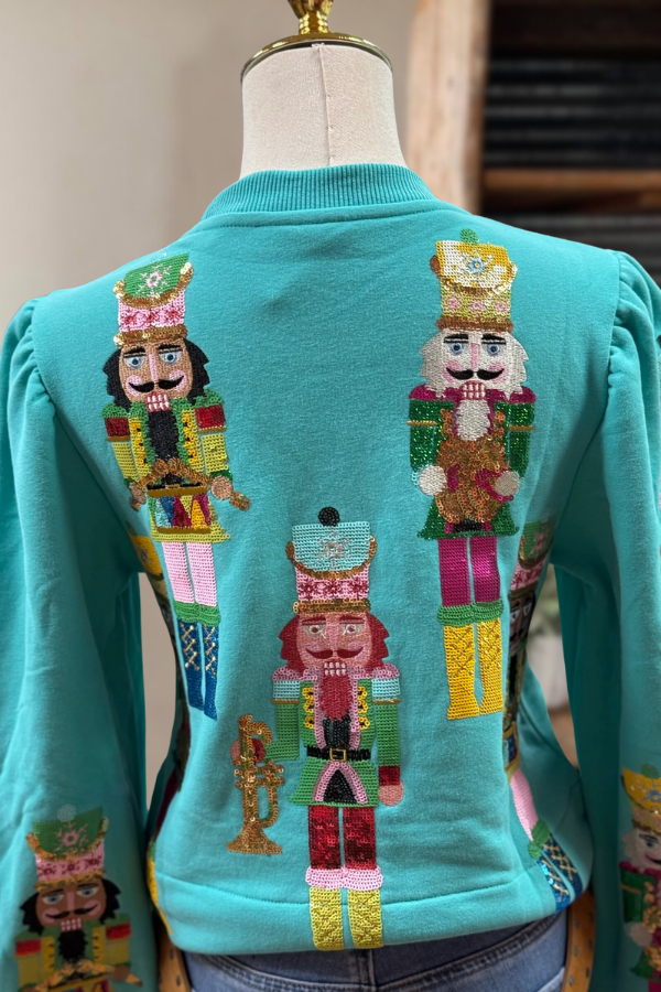 Nutcracker Soldier Sequined Crewneck Sweatshirt