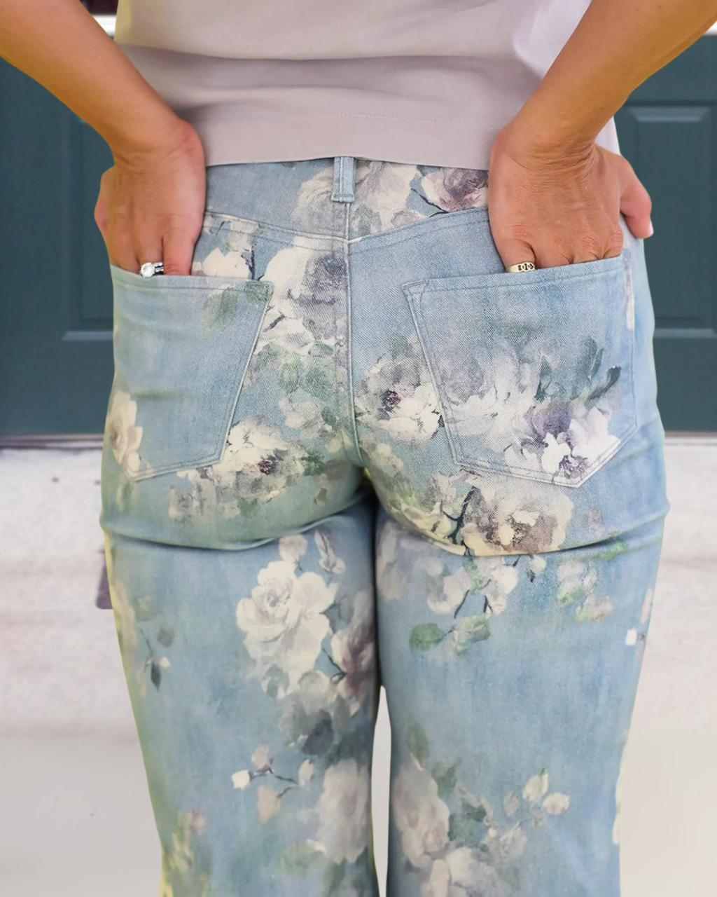Vintage Floral Wide-leg Pants