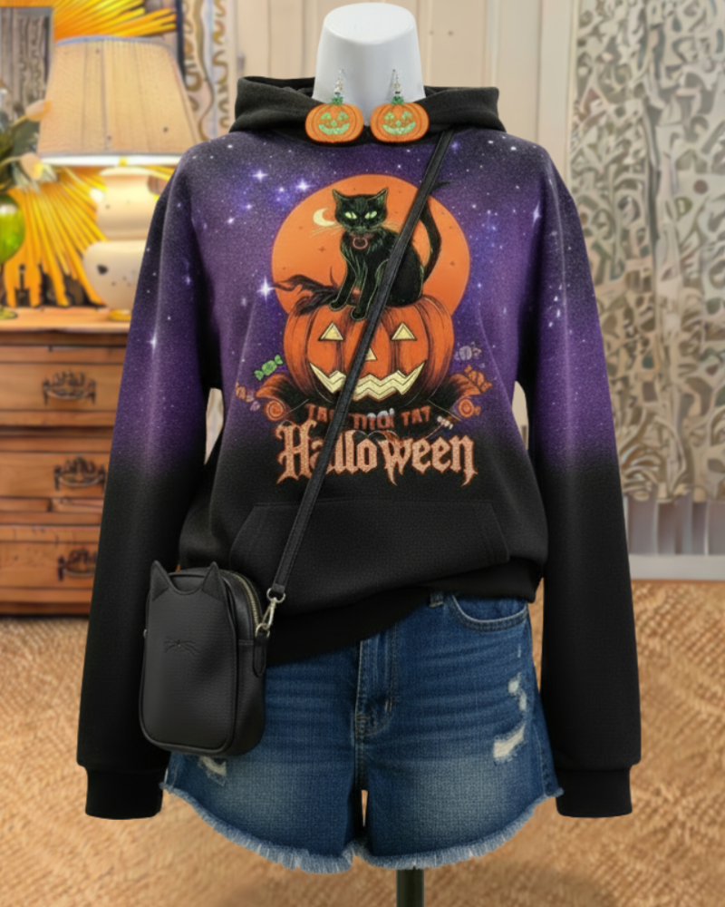 Spooky Cat Pumpkin Hoodie