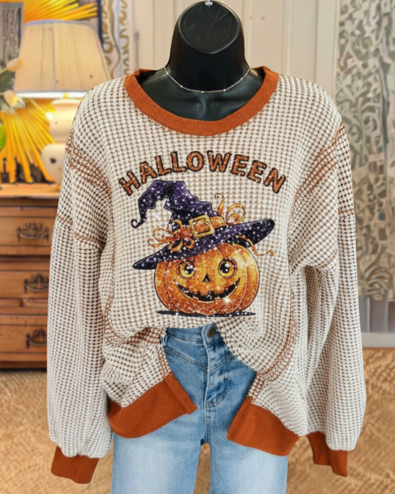 Ghoulishly Glam Pumpkin Top