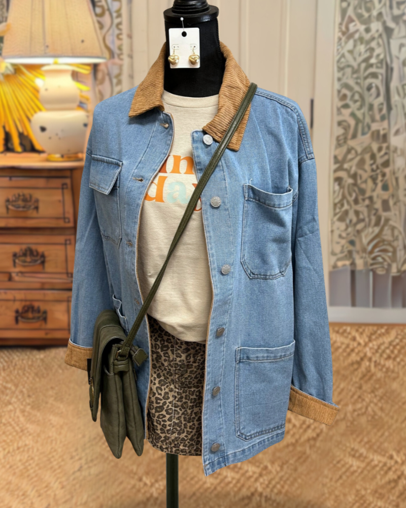 Corduroy Mixed Denim Jacket