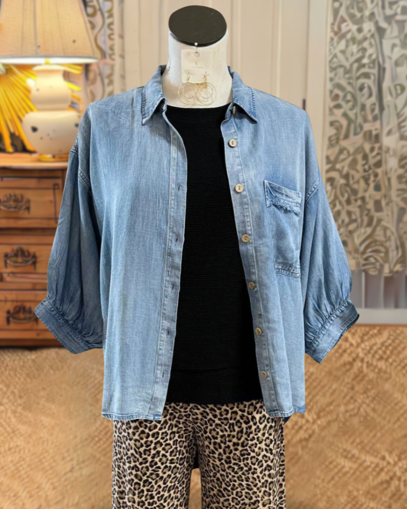 Casual Half Sleeve Denim Shirt