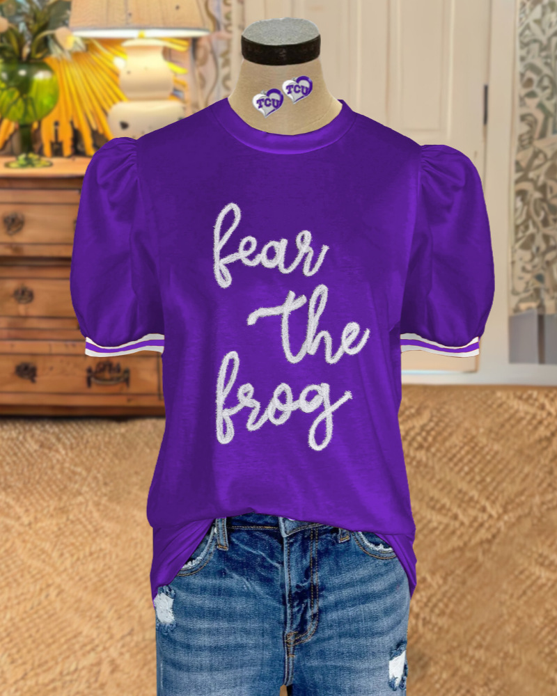 TCU Horned Frogs Embroidered Top
