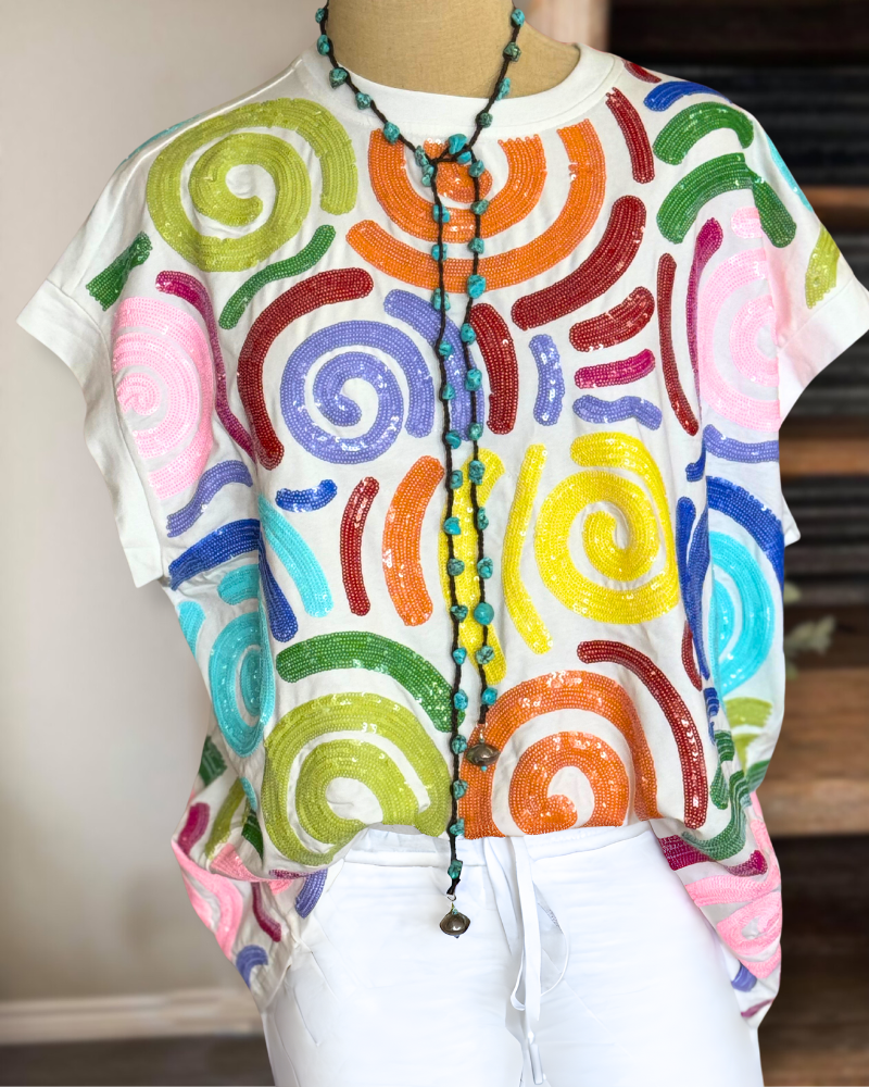 Rainbow Sequins Tee