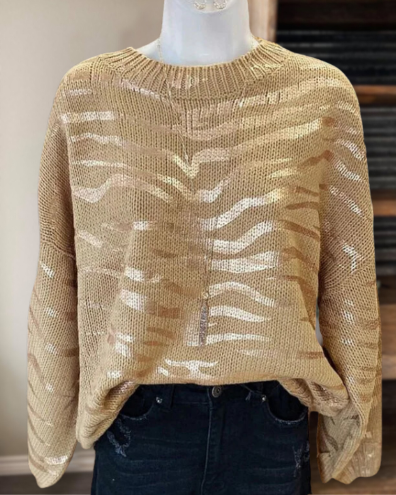 FOIL TIGER STRIPED SWEATER