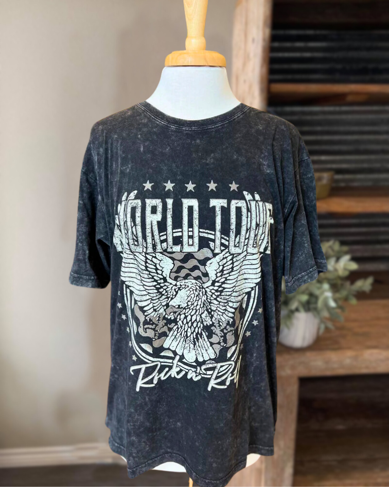 World Tour Rock N Roll Washed Tee