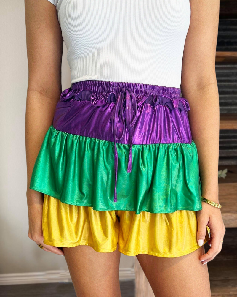 Mardi Gras Metallic Layered Skirt