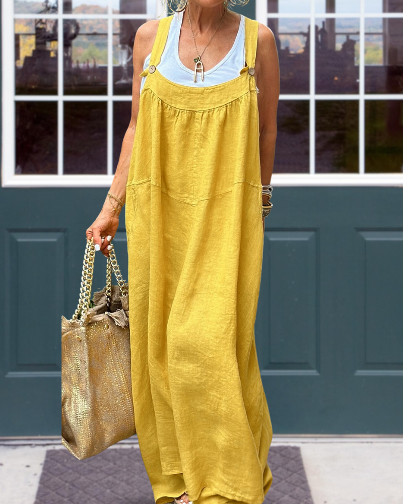 Linen Overalls Dress