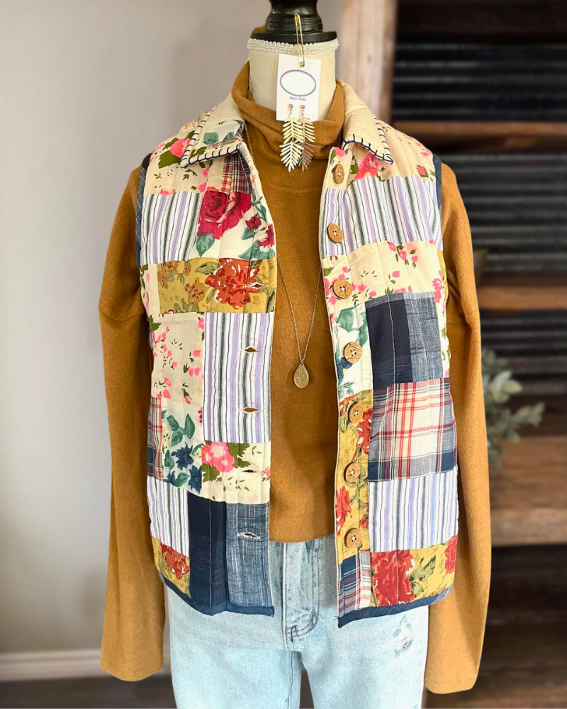Floral Quilted Vest