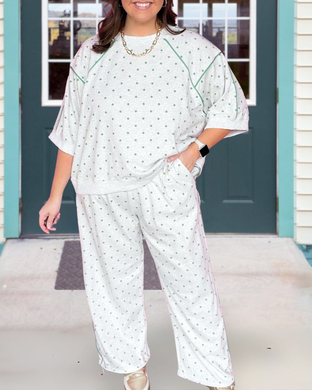 Terry Soft Polka Dot Set