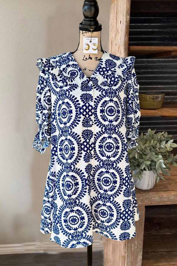 Elegant Ornate Printed Dress