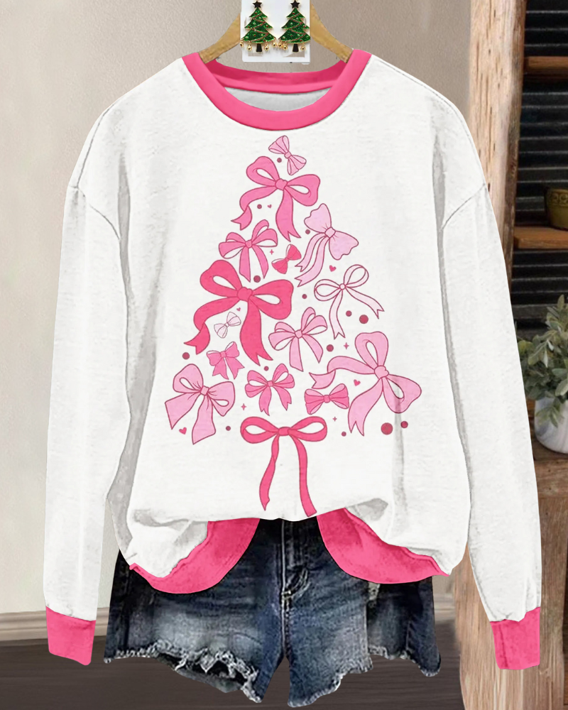 Chic Bow Christmas Tree Sweatshirt