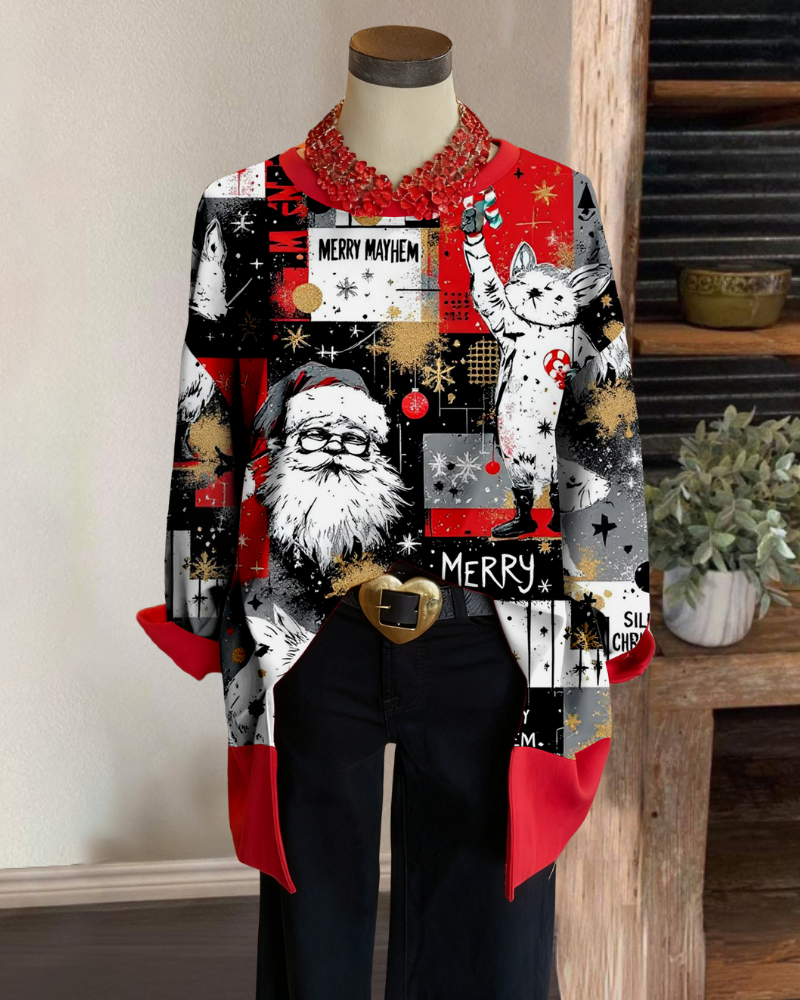 Santa Claus Crew Neck Top