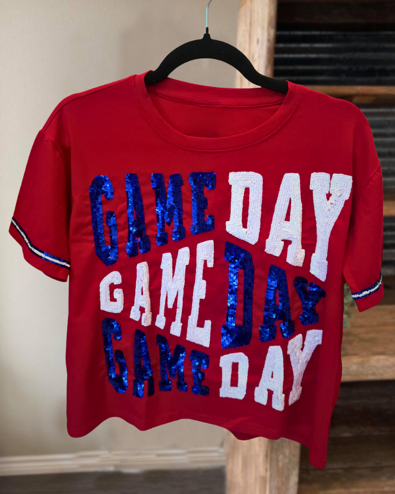 Sparkling GAME DAY sequined T-shirt