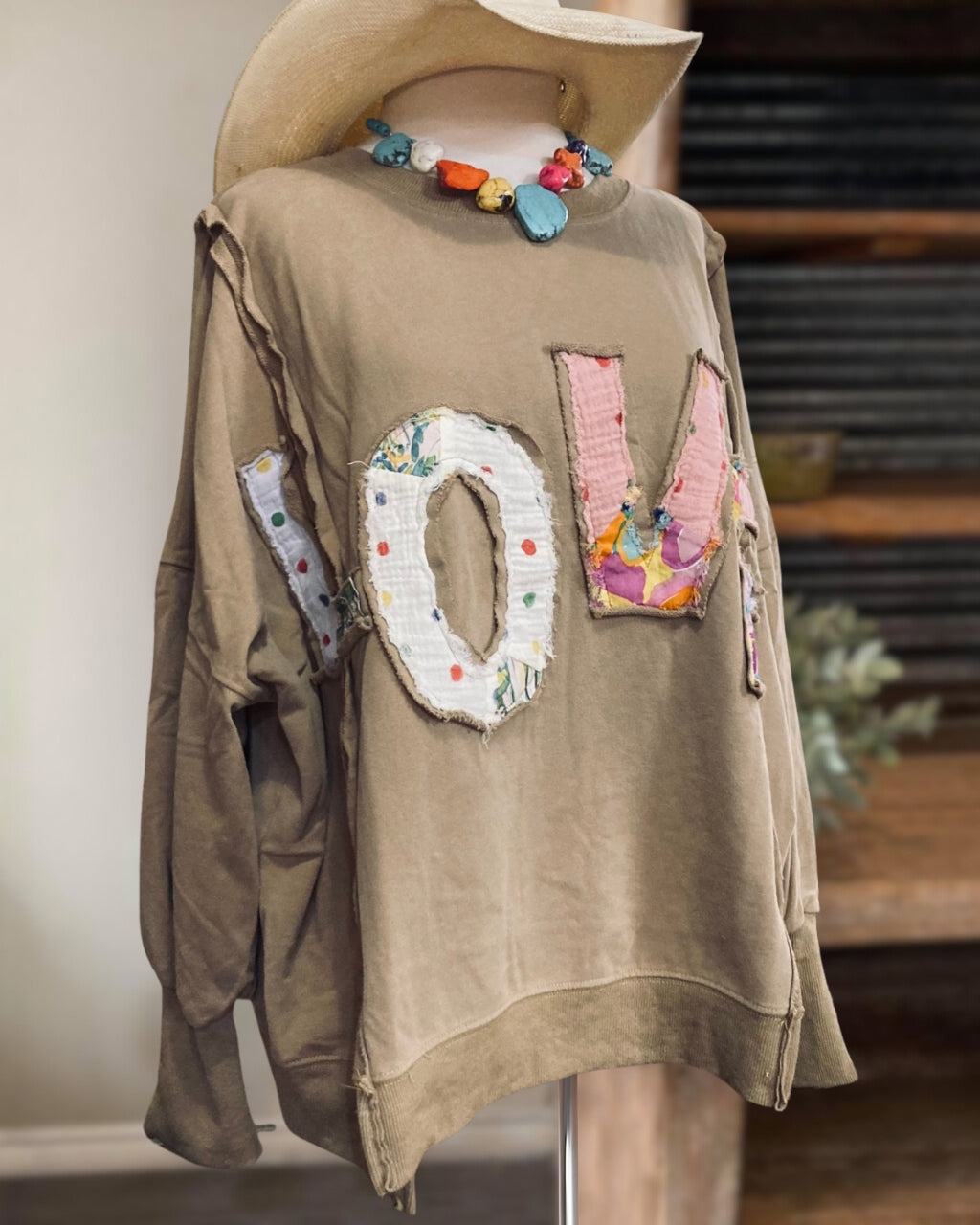 Colorful LOVE Patch Sweatshirt