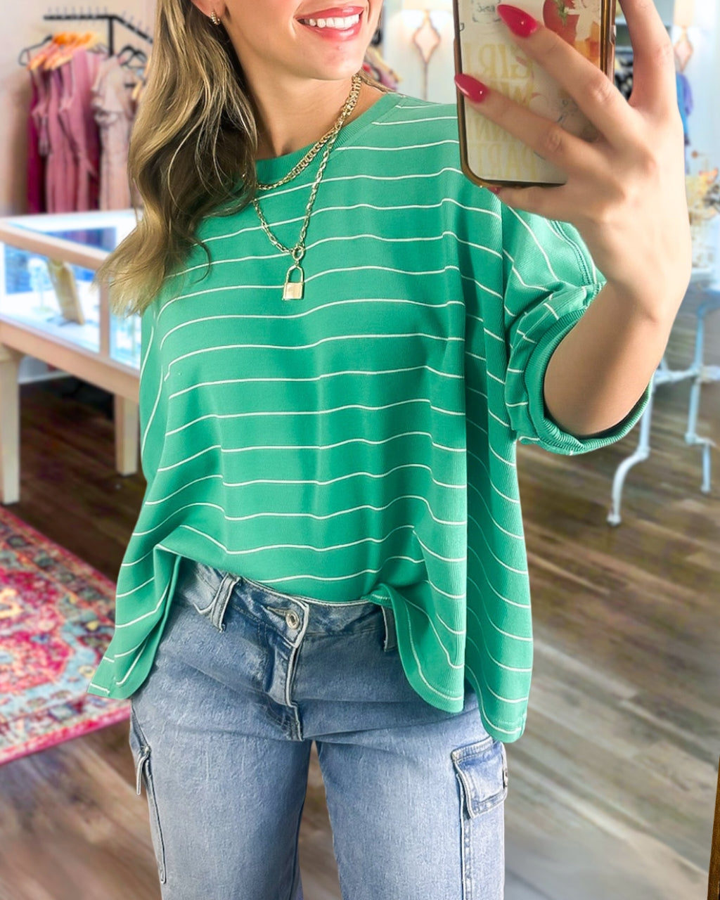 Any Occasion Striped Dolman Top