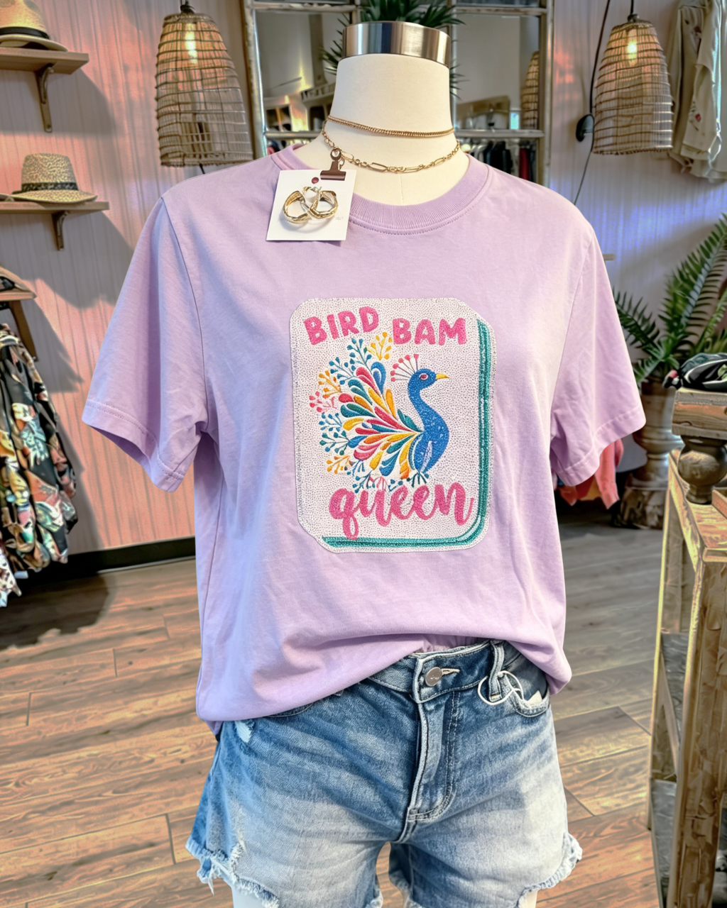 Bird Bam Mahjong Sequin Tee
